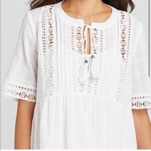 NWT White Peasant Dress